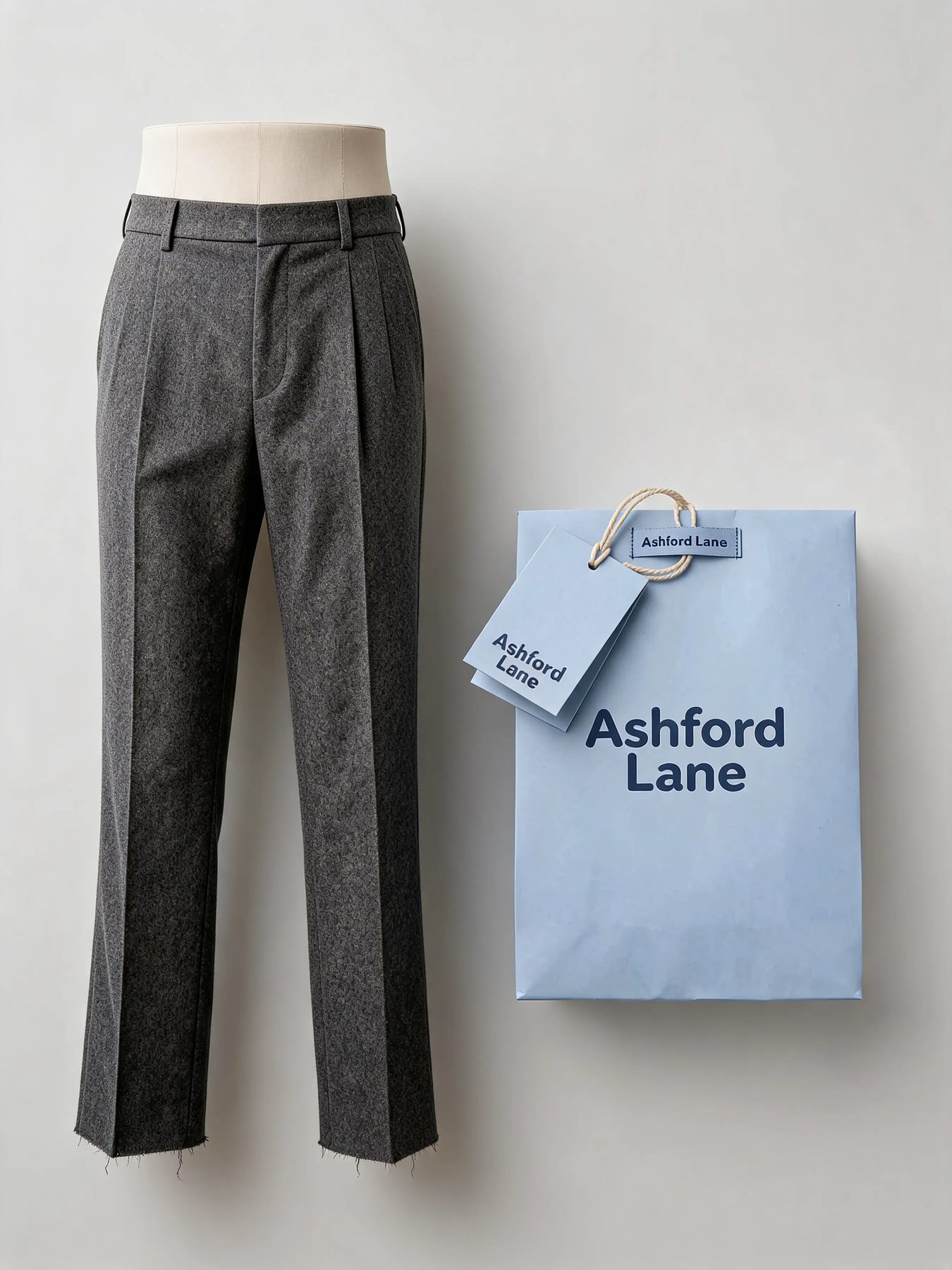Pleated Wool Trouser